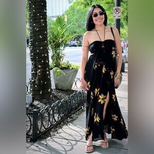 Free People Maxi Flowy Sunflower Dress